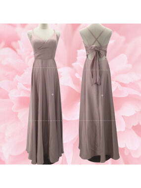 BRIDESMAID AW BRIDAL 6 S pink backless satin formal party maxi dress NEW 0B8
